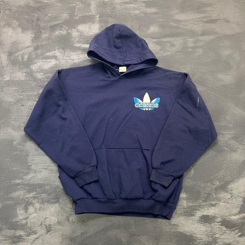 Vintage Adidas‎ Hoodie Mens Medium Blue 1980s